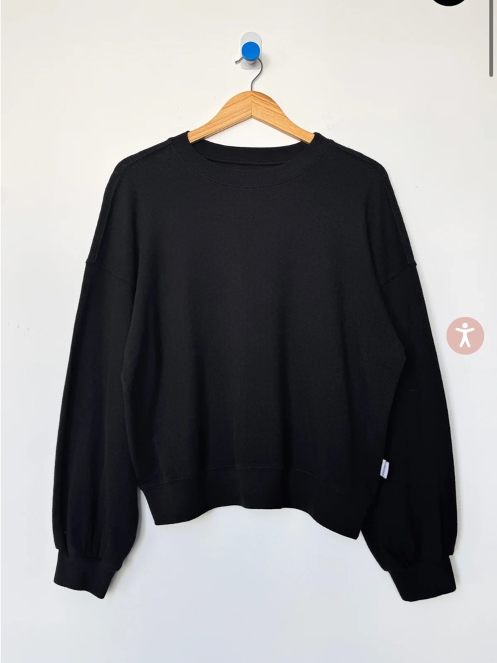Le Bon Shoppe Black Pointelle Crewneck Sweatshirt